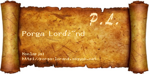 Porga Loránd névjegykártya